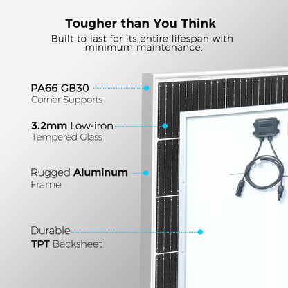 Zonnepanelen Set – Solar Panel – Zonnepaneel – Photovoltaïsch Paneel – Zonne-energielamp – 2x120W 240W Totaal – Monokristallijn – Hoge Efficiëntie – Glasbescherming – MC4 Connectoren – 21,5V Voor 12V/24V Systemen