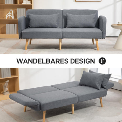 Bankbed – 3-zits Slaapbank – Logeerbed – Bedbank – 2-persoonsbed – Houten Frame – Draagkracht 240 kg – Afmeting 170x83x80 cm