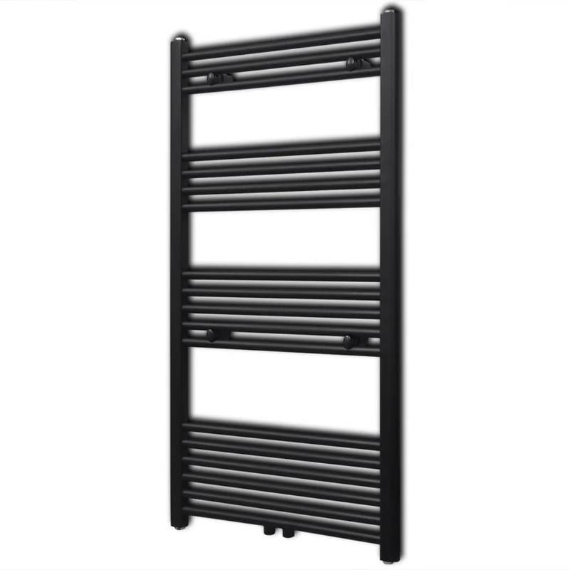 Handdoekradiator – Designradiator – Badkamerradiator – Handdoekdroger – Wandradiator – Mat Zwart – 600x1160 mm – Duurzaam Stevig Materiaal