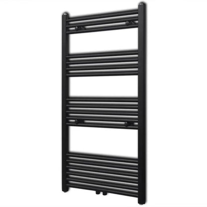 Handdoekradiator – Designradiator – Badkamerradiator – Handdoekdroger – Wandradiator – Mat Zwart – 600x1160 mm – Duurzaam Stevig Materiaal