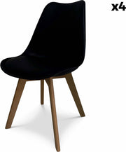 Kuipstoelen - set van 4 met houten poten - Sponskussen woonkamerstoel