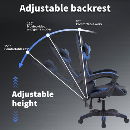 High-Back Gaming Chair PC Office Chair Computer Racing Chair PU Desk Task Chair Ergonomic Executive Swivel Rolling Chair with Lumbar Support for Back Pain Women, Men
