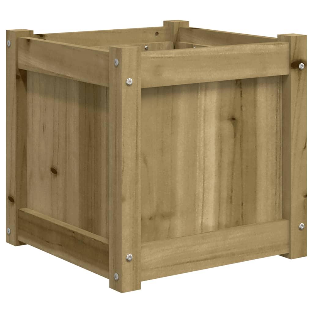 Plantenbak – Bloembak – Moestuinbak – Kruidenbak – Bloempot – Houten Vierkante Plantenbak – 40,6x40,6x40,6 cm – Geïmpregneerd Grenenhout Met Afwatering