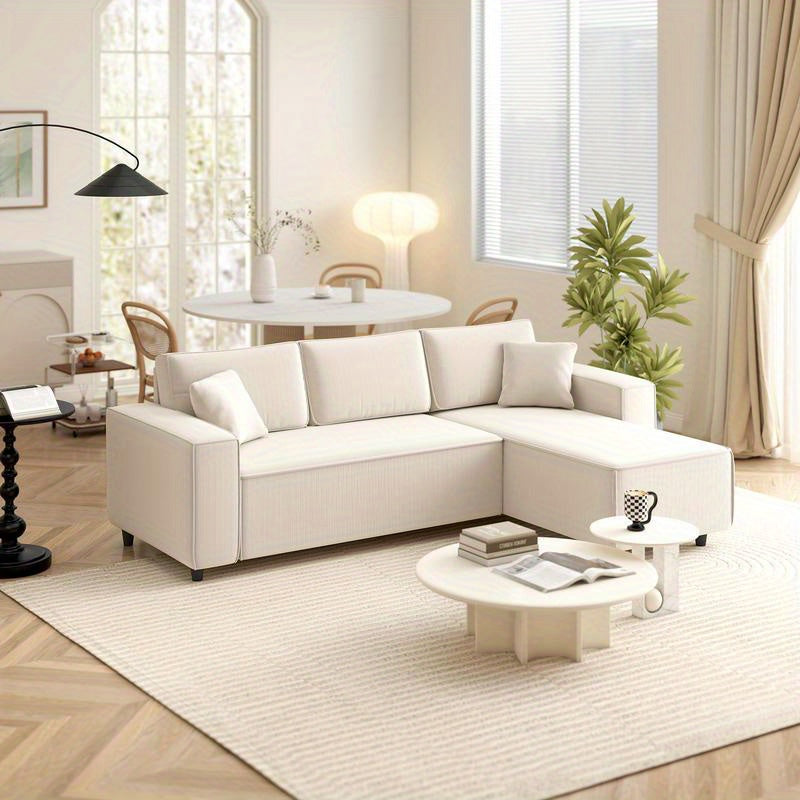 Modern Sofa, Easy to Assemble, Thick and Comfortable Futon Sofa, Suitable for Living Room/ Bedroom/ Office/ Apartment