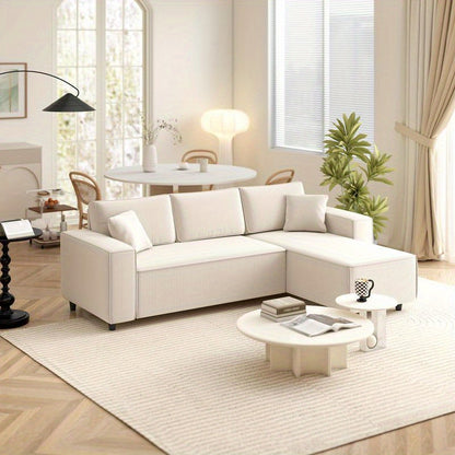 Modern Sofa, Easy to Assemble, Thick and Comfortable Futon Sofa, Suitable for Living Room/ Bedroom/ Office/ Apartment