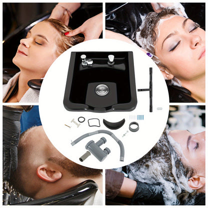 douchebak – wasbak – shampoo wastafel – draagbare haarwasbak – mobiele wasbak – ABS kunststof – warm en koud water aansluiting - QUORE