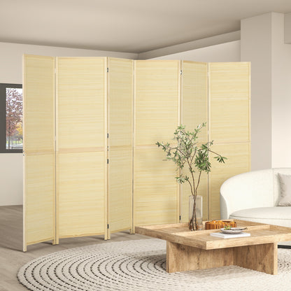 Kamerscherm – Kamerverdeling – Roomdivider – Scheidingswand – Kamerscherm bamboe – 6 Panelen – 270x180 cm – Lichtgewicht & Natuurlijk materiaal