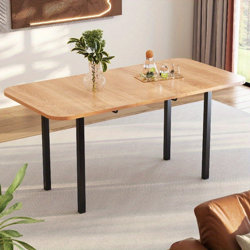 Uitklapbare Eettafel – Uitschuifbare Tafel – Keukentafel – Verstelbare Tafel – Vouwtafel – Stevige Aluminium Onderstel – Verstelbare Lengte 120-160 cm