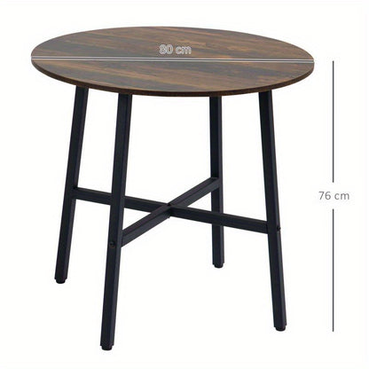 Eettafel – Tafel – Eetkamertafel – Keukentafel – Meubel – Bruin – Hardhout & Kunsthout – 80x80x76 cm – 4-delig Uitbreidbaar Blad – Eenvoudige Montage