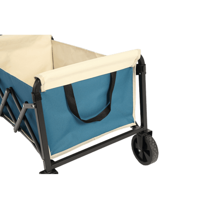 Bolderkar – Trolley – Boodschappentrolley – Opvouwbare Kar – Transportwagen – Lichtgewicht Staalframe – Waterafstotend 600D Oxford – Blauw - QUORE