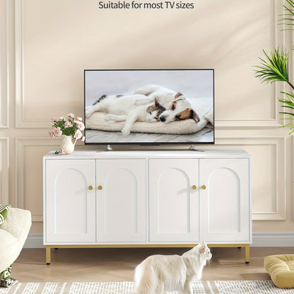 Kattenkast – Kattenmeubel – Kattenbakmeubel – Kattenhuis – Kattenbench – Voor 2 Katten – Verborgen Kattenbak – Wit Goud – Hout – Geschikt Voor Meeste Kattenbakken – 119 cm