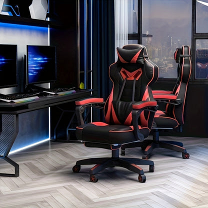 Gamingstoel – Gamestoel – Gaming Chair – Game Stoel – Bureaustoel – Ergonomisch – Verstelbare Hoogte – 360° Draaibaar – Handmatig Verstelbare Rugleuning – Zwart