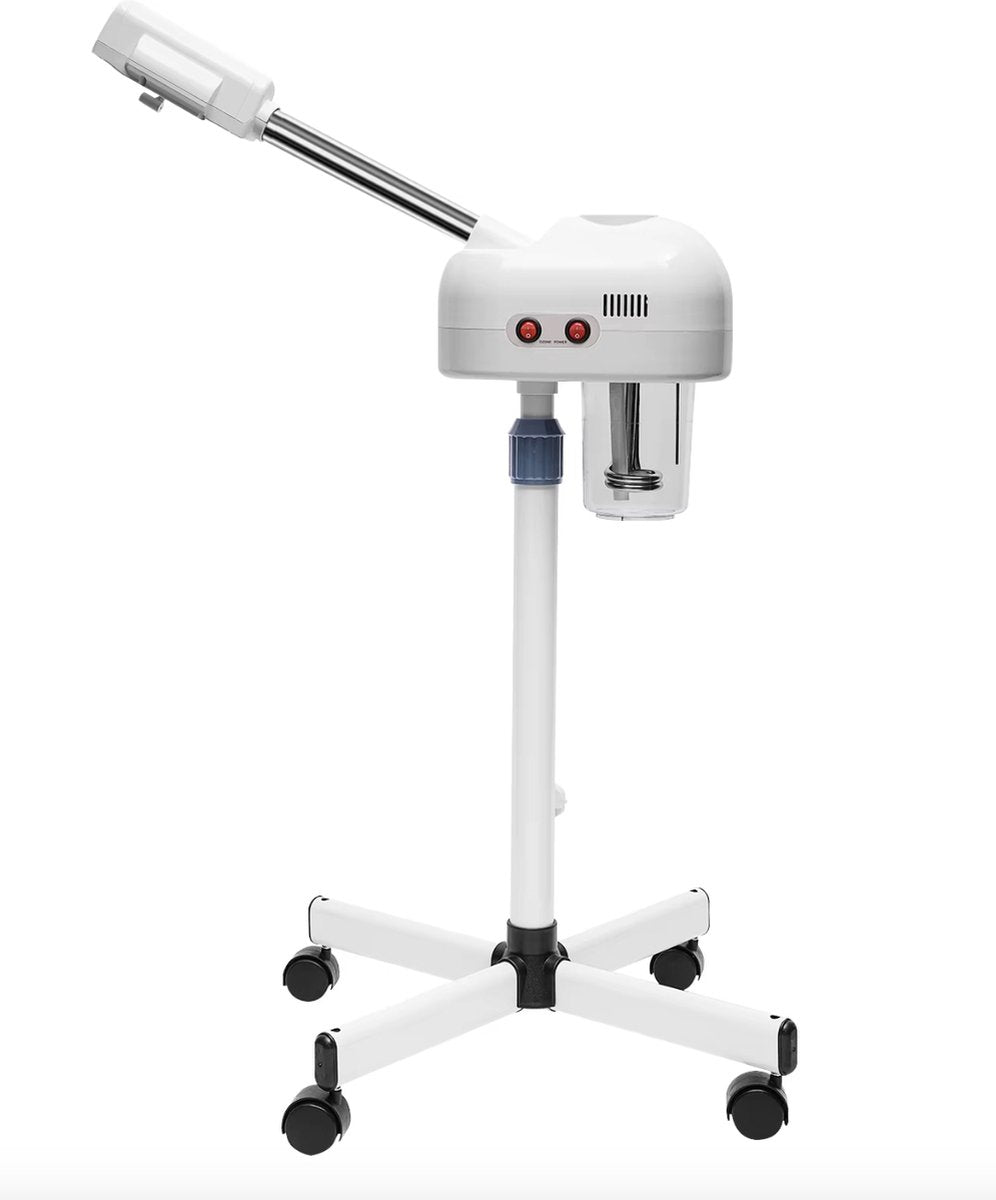 Gezichtsstomer - Stoom apparaat - Spray - Gezicht sauna - Huid bevochtiger - Schoonheidssalon - 750W - Op wielen - Wit