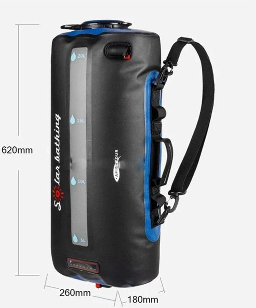 Camping Douche - Douchezak - Robuust en Duurzaam - Outdoor - Multifunctioneel - Zonne energie - 20L - Lichtgewicht - 45°C - Solar - Zwart