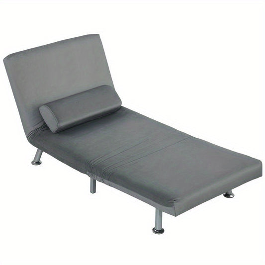 Multifunctional Folding Bed Chair with Adjustable Backrest & Bed-like Sleeping Mode - Convertible Sofa Bed for s, Space-Saving Modern Gray Upholstery (Plastic/Wood/Metal Frame) - Easy Assembly, Ideal for Small Apartments