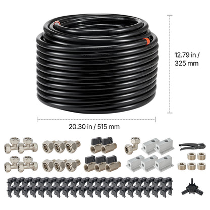Compressorslang – Persluchtslang – Luchtslang – Spiraalslang – Compressorslangset – 3/4" x 200 voet – HDPE-Aluminium Drie-Lagen – Werkdruk tot 13,8 bar