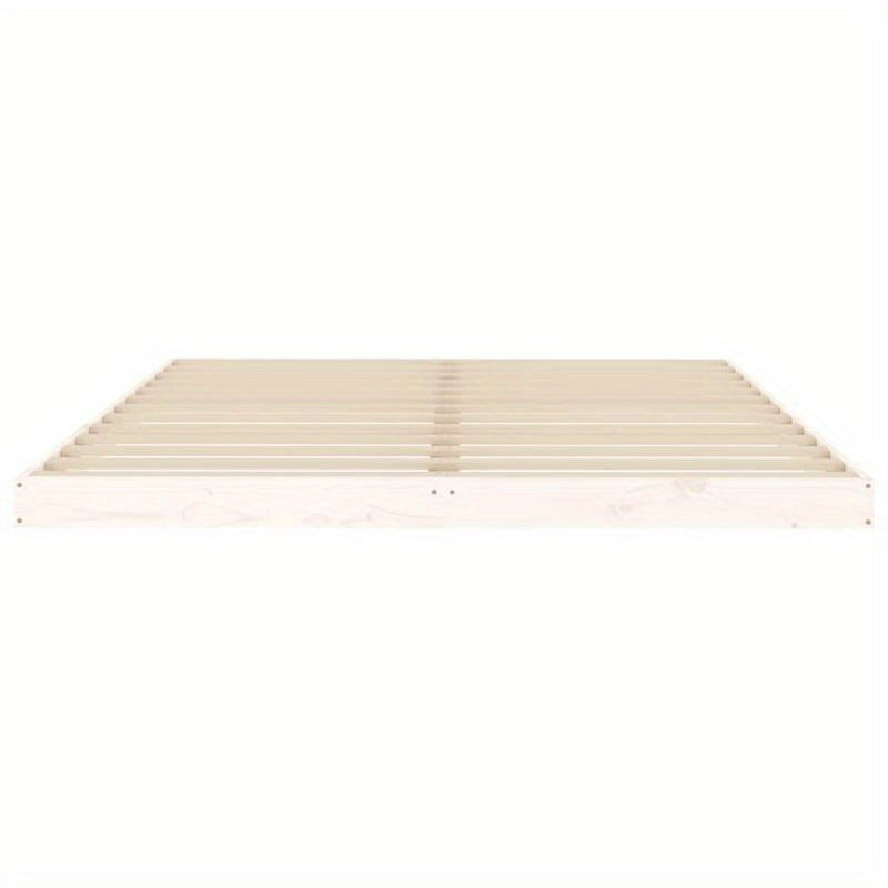 Modern Minimalistisch Queensize Bedframe – Platformbed – Houten Bed – Bedframe Zonder Matras – Bedmet Slats – Stevig Hardhouten Materiaal – Eenvoudige Montage – 150x200 cm Bianco