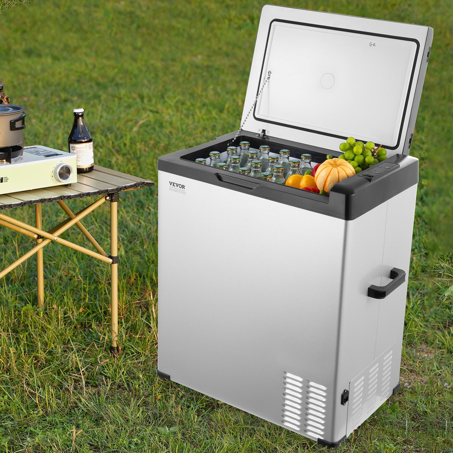 Draagbare Koelkast – Mobiele Koelbox – Vrieskoffer – Camper Koeler – 70L Inhoud – Koelt Tot -20°C – Bluetooth Bedienbaar