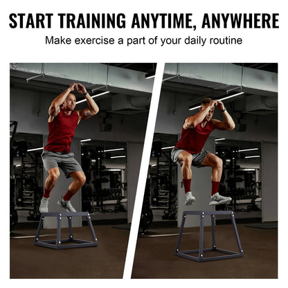 Plyometrische Jump Boxes – Plyo Box Set – Springbox – Fitness Stapelbox – Trainingsplatform – 3 Maten 30/45/60 cm – Anti-Slip Oppervlak – Stevig Metaal