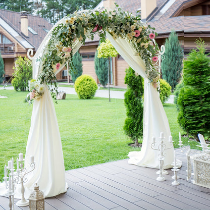Witte Metalen Tuinboog – Tuinarche – Bruiloftsboog – Feestboog – Ceremonieboog – Duurzaam Metaal – Groot Formaat 220x240 cm