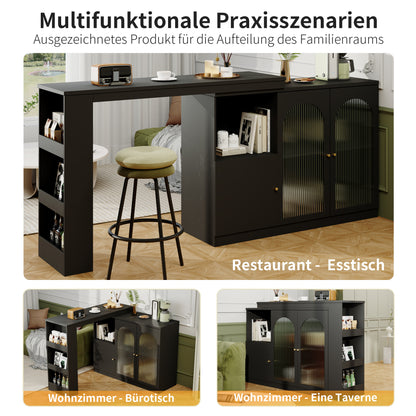 Keukeneiland – Keukenbar – Keukenkast – Buffetkast – Serveerwagen – 360° Draaibaar – Modern MDF Wit 120x40x97 cm