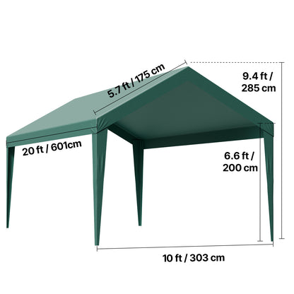 Carport Hoes – Vervangende Zeil – Carport Doek – Carport Oksel – Garage Tent Hoes – Donkergroen – 3 x 6 Meter – UV-Bestendig & Waterdicht