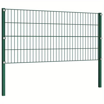 Fence panel met poles 1.7x0.8m iron green Removable and durable