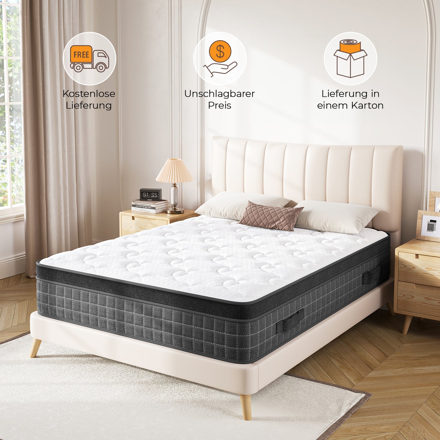 Mattress Pressure Relief Extra Long Twin Mattresses with Breathable Memory Foam & Individual Pocket Spring