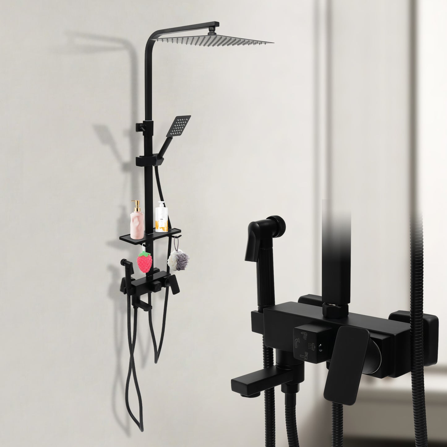 Doucheset – Douchekraan – Regendouche – Handdouche – Mengkraan – 304 RVS & Messing – Verstelbare Glijstang 73-116 cm