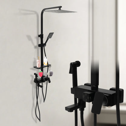 TOOL1SHOOO 30x30cm Modern Rain Shower System High Pressure Shower Set With 4 Spout Modes, Adjustable Height And Stainless Steel Hose For A Spa-like Experience