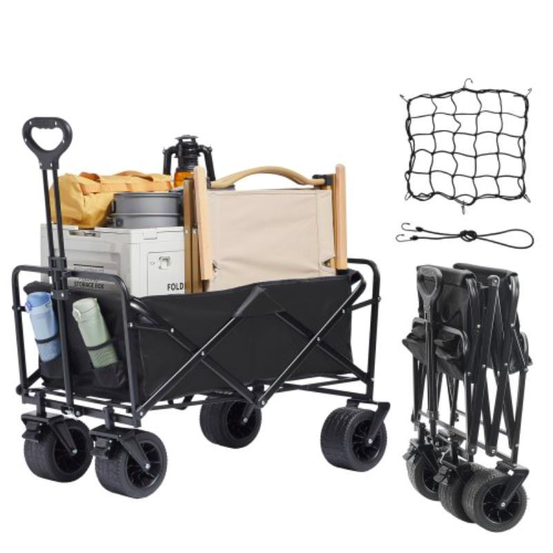 All Terrain Strandwagen – Strandkar – Vouwkar – Bolderkar – Boodschappenwagen – Draagkracht Tot 158 Kg – Stevige Brede Banden