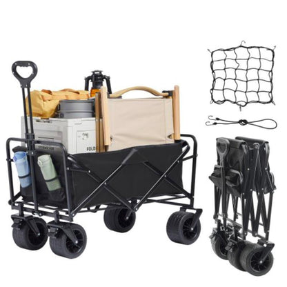 All Terrain Strandwagen – Strandkar – Vouwkar – Bolderkar – Boodschappenwagen – Draagkracht Tot 158 Kg – Stevige Brede Banden