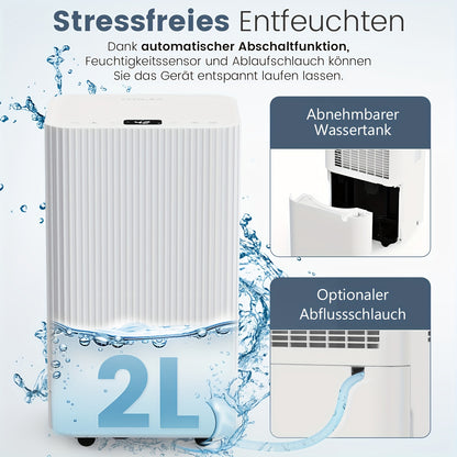 Wi-Fi App Dehumidifiers for Home 14L/Day Compressor Dehumidifier for Bedroom with Ultra-Quiet Sleep Mode Drying Clothes, Auto Off, 24H Timer, Continuous Drainage, Humidity Sensor, for Basement Home Damp