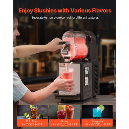 Slushmachine – Slush Puppy Maker – Slushie Machine – Slush Maker – Ijsmachine – 3 Liter Tankinhoud – 15 Temperatuurniveaus voor Perfecte Consistentie