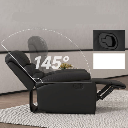Relaxfauteuil – Relaxstoel – Fauteuil – Lounge Stoel – Verstelbare Rugleuning – Zwart Kunstleer