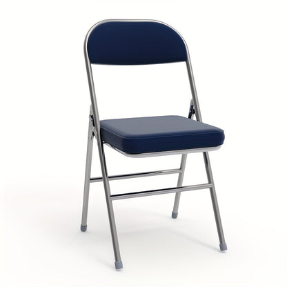 Set van 4 Eetkamerstoelen – Blauw Kunstleer met Comfortabele Bekleding – Stijlvol Ontwerp voor Restaurant, Woonkamer, Keuken of Conferentieruimte