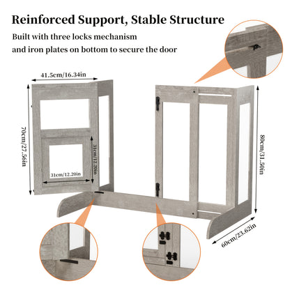 Dog Gate, Dog Fence, 80cm Tall, Extends Up To 100cm Wide, Safety Gate For Doorways, Stairs, Hallways, Indoor/Outdoor