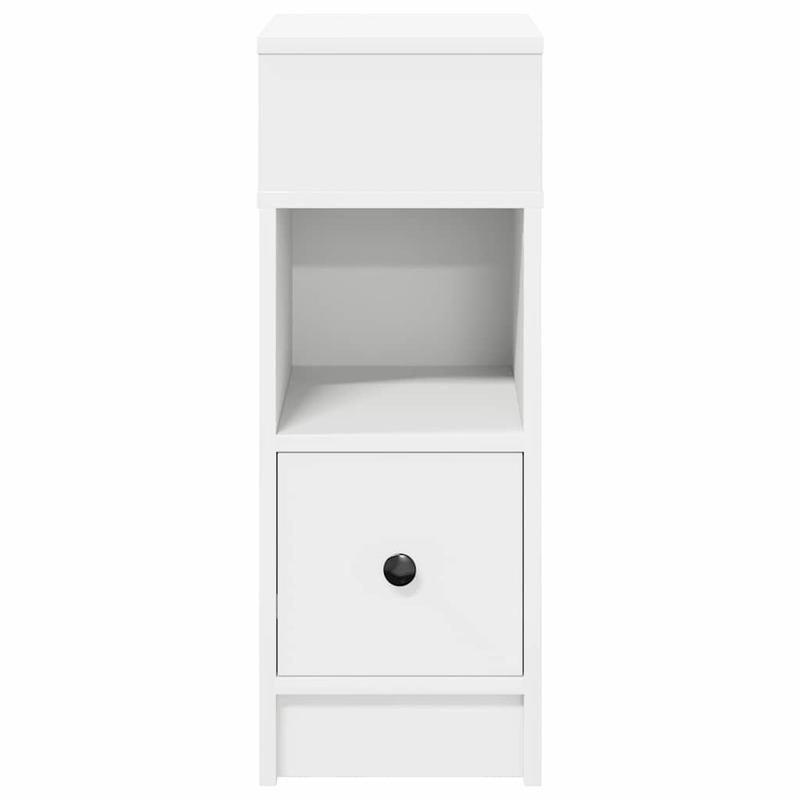 Set of 2 White Bedside Tables with Drawer, Measuring 25X31X66 Cm