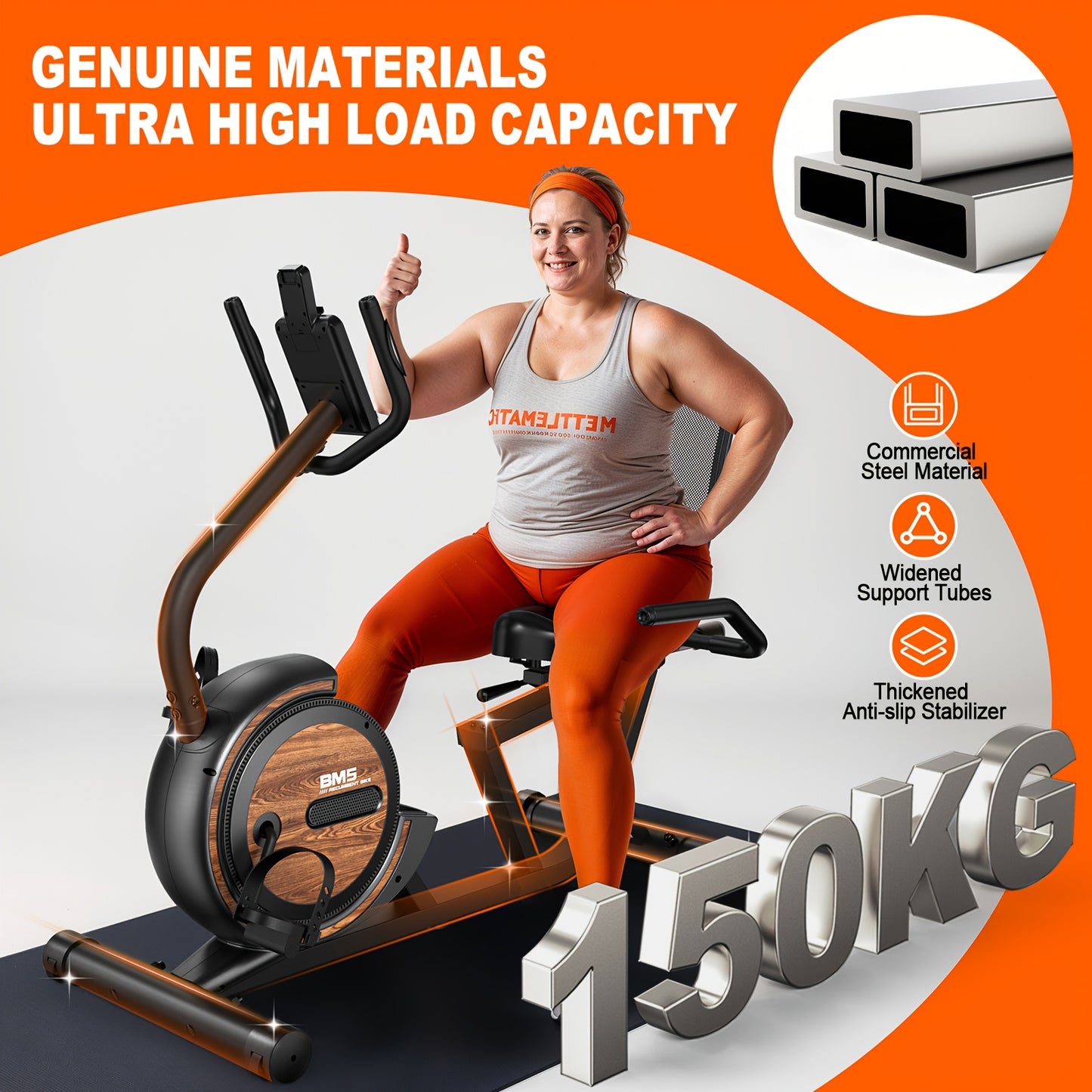 Vowvit Magnetic Exercise Bike with Kinomap App & Heart Rate Monitor - 16-Level Magnetic Resistance Bike, 4kg Flywheel, Belt-Driven Indoor Cycling Machine Suitable for Home Gym Cardio Training, Classes App ()