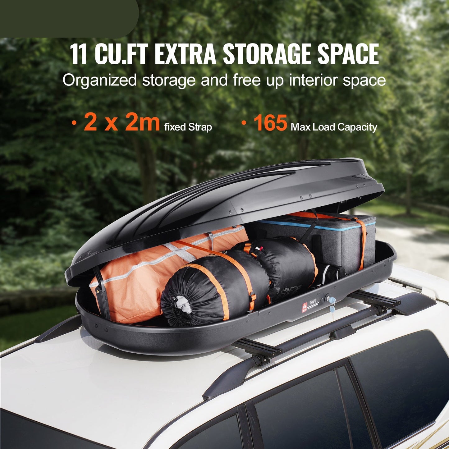 Dakkoffer – Bagagebox – Autokoffer – Dakdragerkoffer – Opbergkoffer – 340 Liter Inhoud – Duurzaam ABS PMMAmateriaal