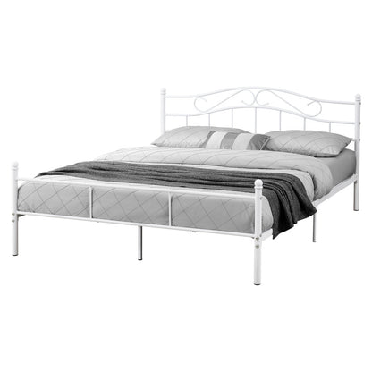 Metalen Bed – Stalen Bedframe – Industrieel Bed – Slaapbank – Lattenbodem – Mat Zwart – 160 x 200 cm – Stevig & Onderhoudsvriendelijk