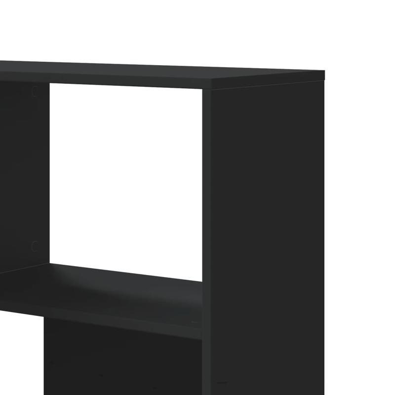 Bookcase 4-Tier Corner 85X85X140 Cm Finished Wood Black