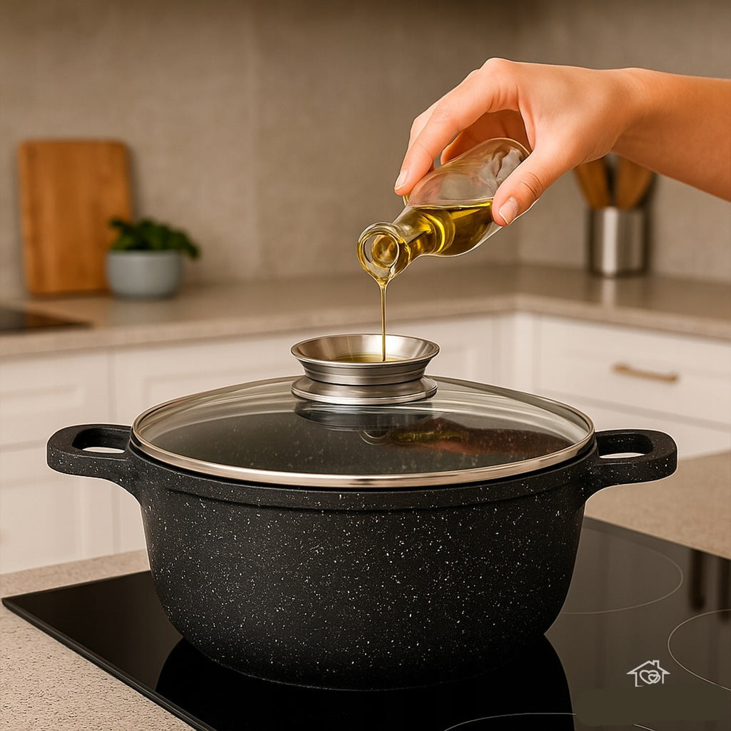 Keukenset – Pannenset – Kookgerei – Koekenpannen – Pannen met deksel – 17-delig met 10L soeppan – Duurzame antiaanbak marmercoating