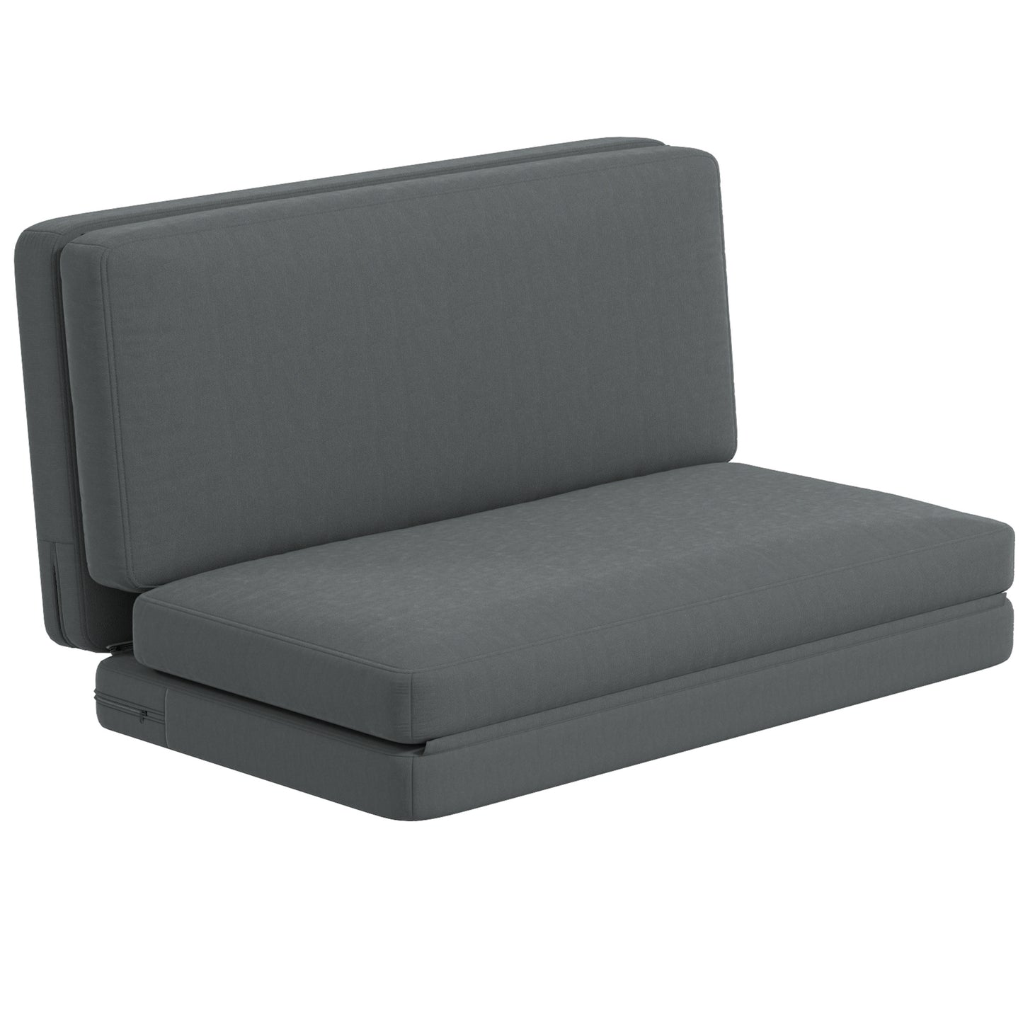 3-in-1 Relaxstoel – Opvouwbare Slaapstoel – Gastenbed – Zitzak – Ligstoel – Donkergrijs – 138 cm Breed – Multifunctioneel & Draagbaar