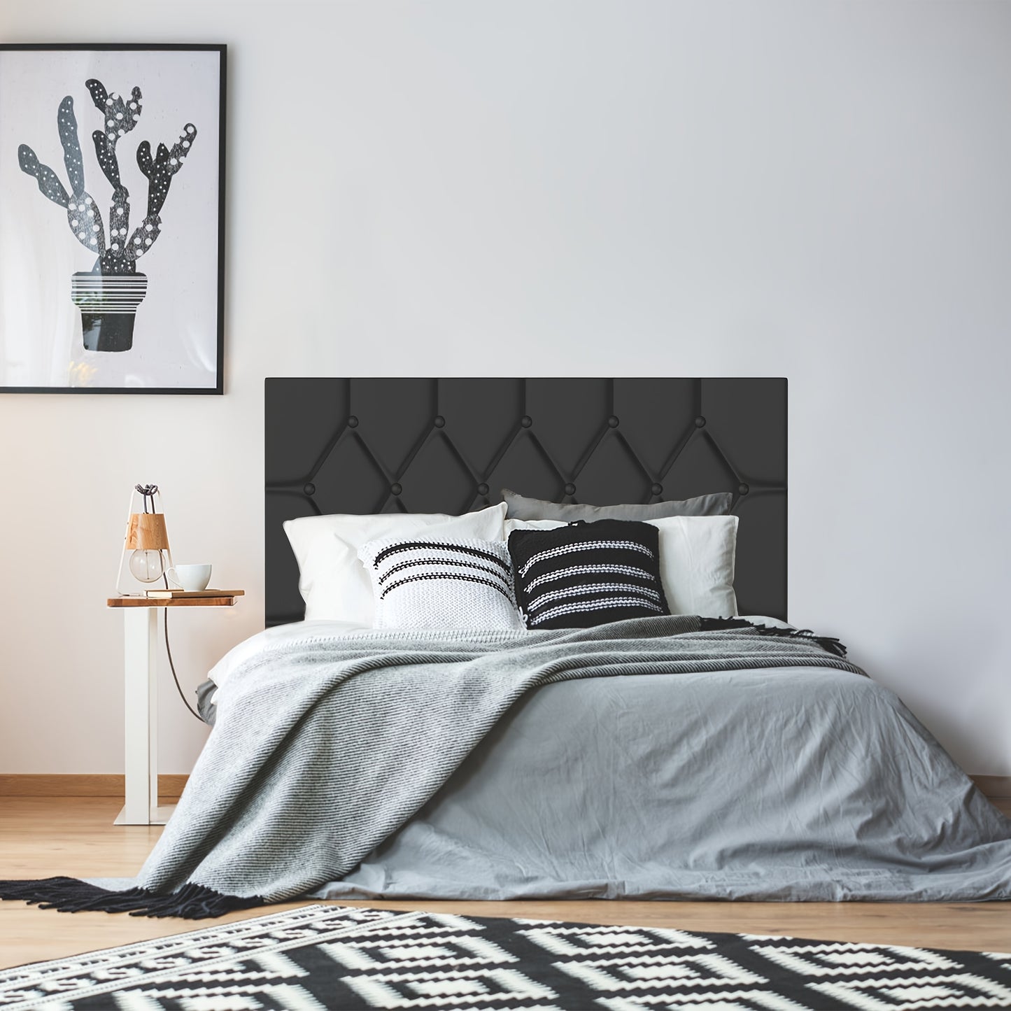 Gestoffeerd Bed – Bedframe – Slaapbank – Boxspring – Ledikant – Zachte Stof Bekleding – Max. Draagkracht 300 Kg – Zwart – 160x200 cm