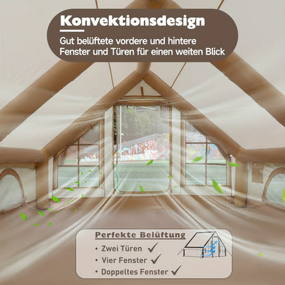 Opblaasbare Tent – Camping Tent – Weekendtent – Gezinstent – Festival Tent – 10 Persoons – 12 m² – Verstevigd Oxford 420D – Snelle 5-minuten Opzet