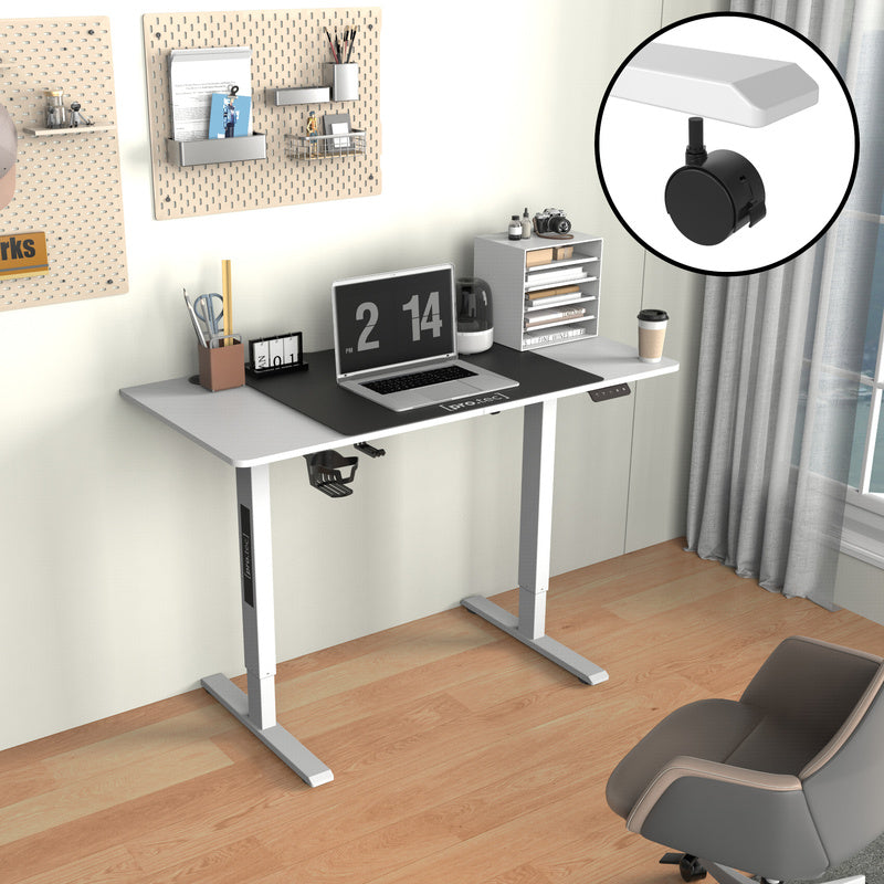Verstelbaar Bureau – Zit-Sta Bureau – Hoogte Verstelbaar Bureau – Bureau Met Wieltjes – Elektrisch Verstelbaar – 120x60 cm Tafelblad – Met Geheugenfunctie