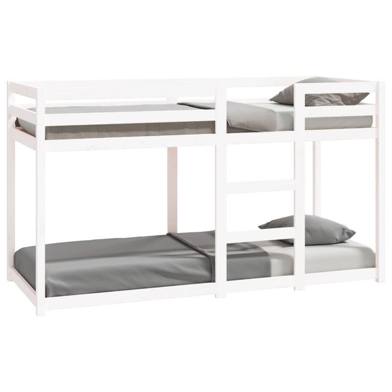 Stapelbed – Hoogslaper – Bunkbed – Kinderbed – Mezzanine Bed – Wit – 75x190 cm – Massief Grenenhout