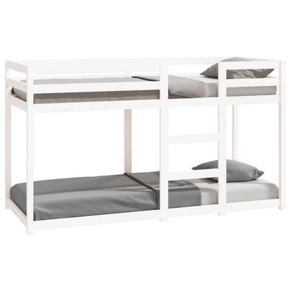 Stapelbed – Hoogslaper – Bunkbed – Kinderbed – Mezzanine Bed – Wit – 75x190 cm – Massief Grenenhout