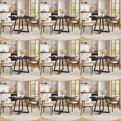 Eettafel – Tafel – Keukentafel – Dinertafel – Ontbijttafel – Zwart – Compact 80 cm – Metallenen Poten